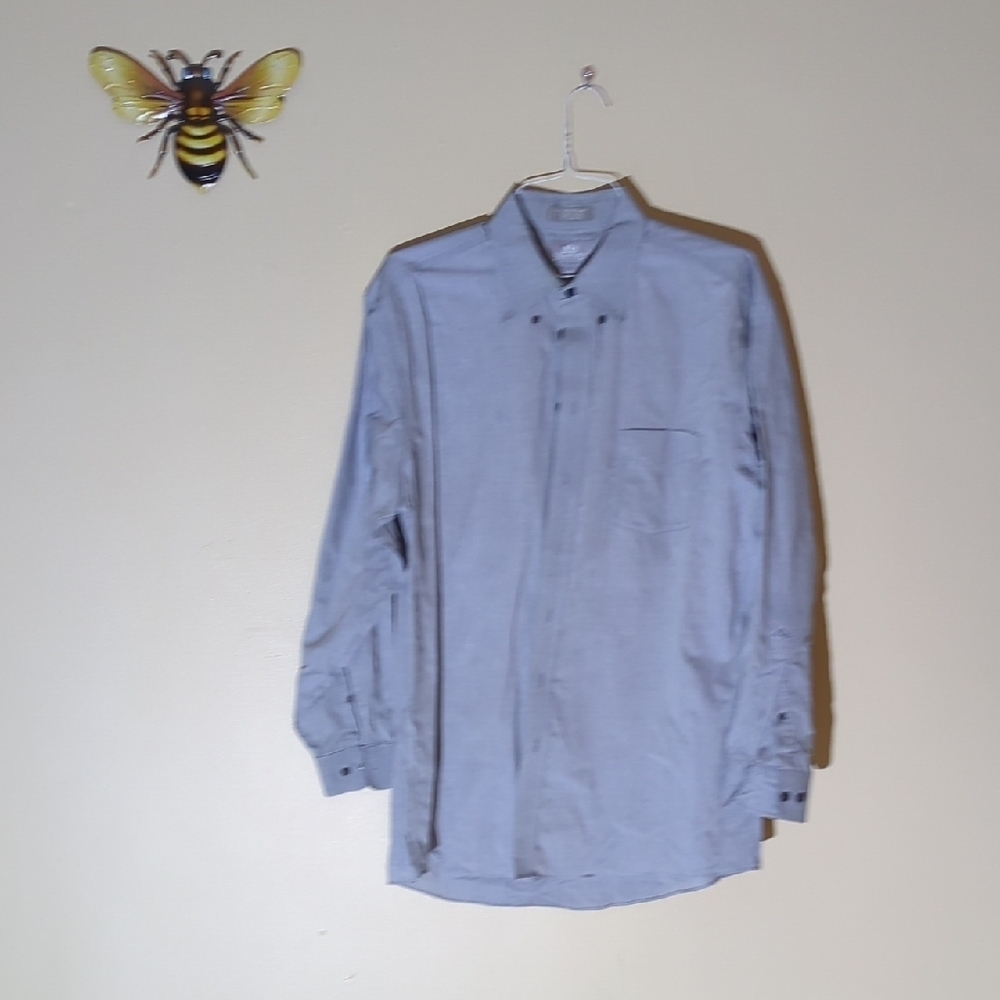Stafford Executive Gray Cotton Shirt Size 17-34/35